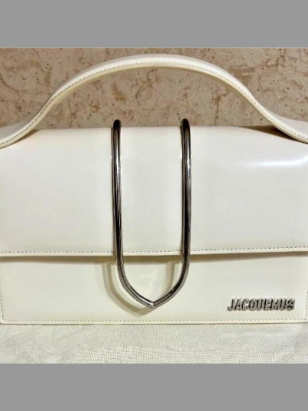Jacquemus NWT Le Grand Bambino Leather Crossbody Bag (ORIG. $1250) LIGHT IVORY